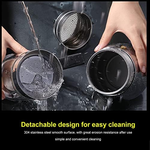 Zooke Classic Stovetop Espresso and Coffee Maker, Stovetop Espresso Maker Stainless Steel Italian Coffee Machine Maker, Crystal Glass 6 Espresso Cups Pot for Italian Cuban Café - Image 3