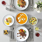 MALACASA 24-Piece Porcelain Dinnerware Set, with Black Rim Dish Set for 6 - Image 6