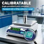 Lab Scale 6000g x 0.01g Scientific Scale g/oz/ct/lb/dr/DWT High Precision Digital Electronic Analytical Balance for Jewelry Kitchen Laboratory School, Includes 500g Calibration Weight&Battery - Image 4