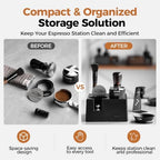 IKAPE 58mm Black Espresso Tool Set 8 IN 1, Coffee Tamper, Distributor, Magnetic Funnel, Puck Screen, Tamper Station, Stirrer Distribution Tool, Cleaning Towel and Brush - Image 4