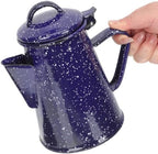 MAGICLULU Enamel Tea Kettle, Water Heating Coffee Pot with Anti-Scalding Handle and Thin Spout, for Home Dorm Office Restaurant Campfire Use, Blue, 0. 8L, 19 x 17 x 11. 5 cm - Image 5