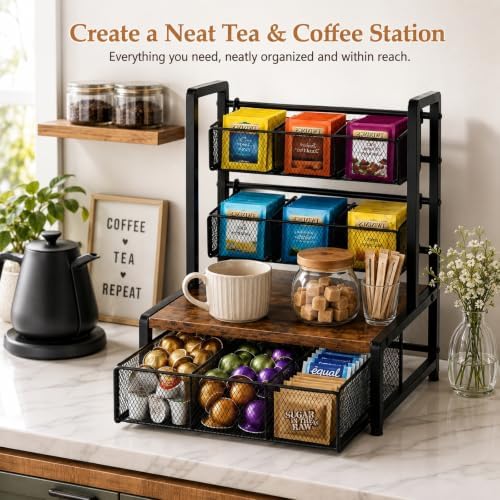 Acrux7 3 Tier Tea Bag Organizer, Coffee and Tea Station Organizer - Image 7