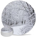 Winter Snow-Covered Trees Coasters for Drinks, Set of 86 Natural Landscape Snow Path Absorbent Ceramic Coaster with Cork Base Decor for Wooden Table & Bar, Housewarming Gift Home Decor by TSRSUNFLOWER