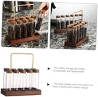 1set Coffee Storage Tubes with Stand Sealed Glass Jars for Coffee Beans Tea and Kitchen Seasonings Easy to Assemble Display for Home and Restaurant Use - Image 2