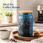 ANSQU 2 Pack Blue Glass Jars with Lids, 34oz Coffee Canister - Image 4