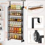 IBUYKE Over the Door Spice Organizer,Door or Wall Mount,Brown TLJ028H - Image 4