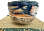 Hand-made Japanese Mino Ware Ceramic Matcha bowl Engraved with Lines Pattern 4.45 Inches Diameter Tea Cup for Tea Ceremony from Japan (Navy) - Image 2