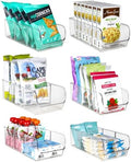 ELTOW 6-Pack Snack Organizer, 3-Compartment Plastic Bins with Removable Dividers, Chip & Food Storage for Pantry, Spices, Fridge, and Cabinet by Eltow