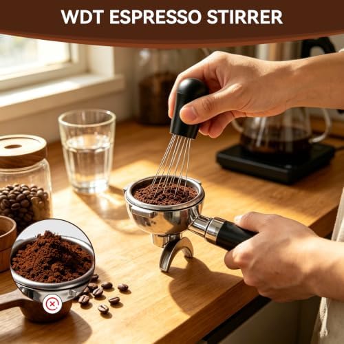 7 PCS Espresso Accessories Set with 53.3mm Spring Loaded Tamper - Image 6