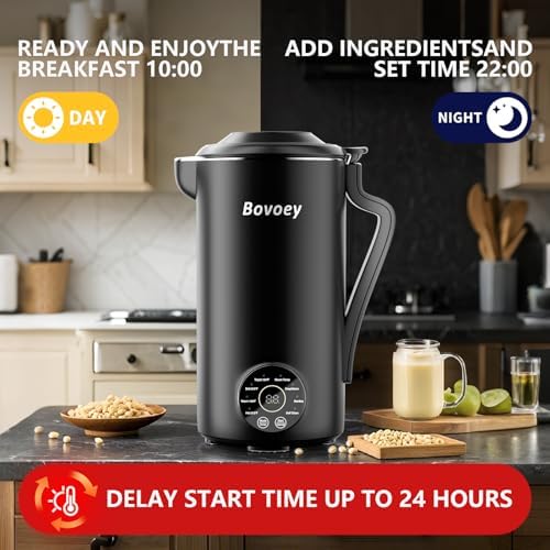 Nut Milk Maker Machine, Automatic Nut Milk Maker for Almond Homemade Milk,Oat,Plant-Based Milk and Countertop Blenders Almond Milk Maker Blenders,40oz Soy Milk Maker Delay Start/Self Clean/Keep Warm - Image 4
