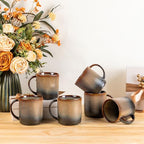 theterra Ceramic Coffee Mugs Set of 6, 14.2 oz Coffee Cups with Handle by TheTerra