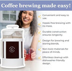 Happy Bum Coffee Plunger, 1L Glass French Press with Steel Strainer - Image 3