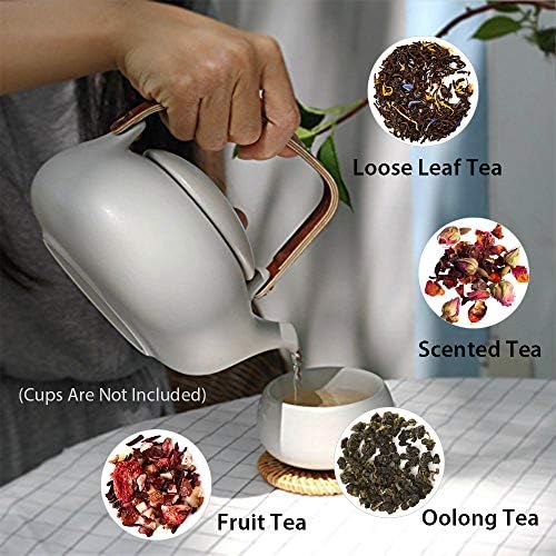 ZENS Ceramic Teapot with Infuser, 27oz Japanese Loose Leaf Tea Teapot - Image 4