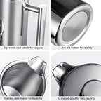 Stainless‑Steel Double‑Wall Insulated French Press Coffee Maker(Silver 1000ML) - Image 4