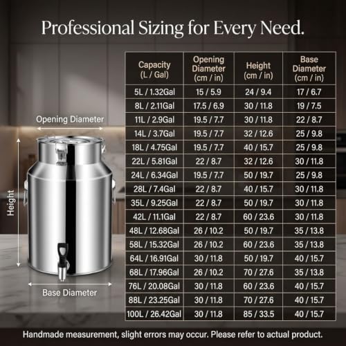 Water Dispenser with Spigot, Airtight Stainless Steel Milk Can - Image 2