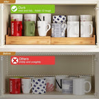 Hongtamoya 2-Tier Expandable Bamboo Coffee Mug Holder, Mug Organizer for Kitchen Cabinets, Mug Cup Rack, Multi-Functional Cup Holder Shelf, Coffee Bar Organizer, Home - Image 4