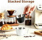 4 Pc Stainless Steel Espresso Shot Cups, 3.4oz/100ml, Black - Image 3