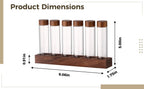 6-Hole Coffee Bean Storage Stand, Walnut Base with Glass Tubes, Single Dose Espresso Bean Cellars, 0.6-0.7 oz Capacity, Professional Display Containers - Image 4