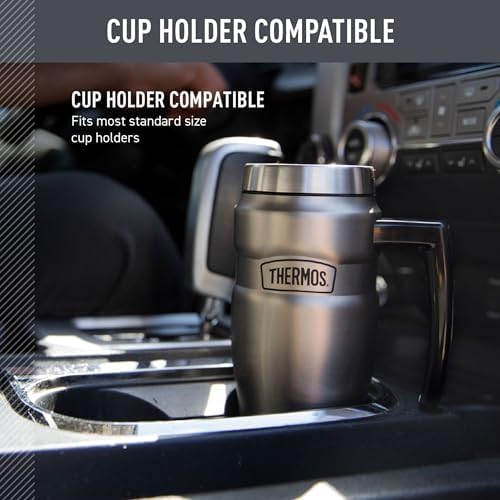 THERMOS Stainless King Travel Mug with Handle, 16oz, Matte Pink - Image 3