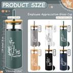 Jingmore 6 Pcs 16oz Glass Cups with Straw and Lid Bulk, You Are - Image 2