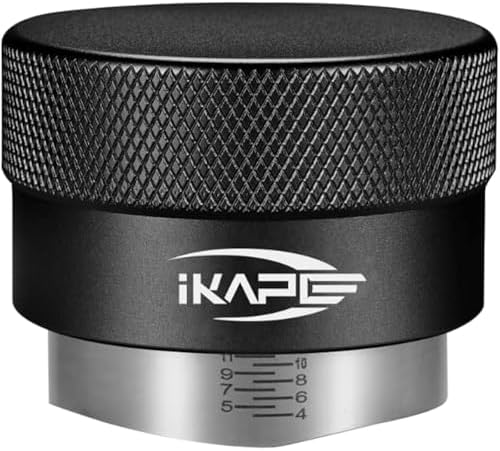 IKAPE Coffee Products, 51MM Coffee Distributor, Gravity Adaptive Espresso Distributor Fits All 51MM Espresso Portafilter, Compatible with 51MM Delonghi Bottomless Portafilter (Black) by IKAPE