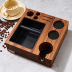 Espresso Knock Box, Tamping Station 54mm for Breville Machines | Barista Workstation with Tamper, Distributor, Normcore Counter Organizer, Portafilter Holder & Multi-Accessory Storage by TREELF