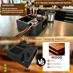Espresso tamping station knock box,tamper station,Espresso station fit for storage 51-58mm tamper,distributor,portafilter,puck screen accessories,9 in 1 espresso knock box and tamper station - Image 2