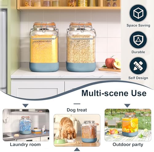 1.5 Gallon Large Glass Jar with Airtight Hinged Lid, Square, 192 Oz - Image 6