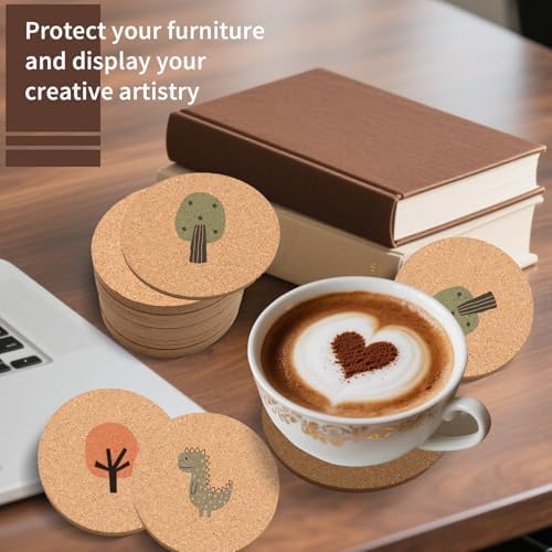 320 Pcs Cork Coasters Bulk 4 Inch Absorbent Cork Coasters DIY Blank Trivets for Dishes,Wine Glass,Kitchen,Office, Home Bar - Image 5