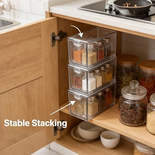8 Pcs Stackable Tea Bag Organizer Drawers Clear Acrylic - Image 3