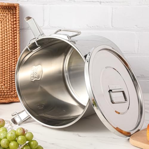 Suclain 3 Pack 304 Stainless Steel Airtight Canister with Locking Clamp Metal Sealed Food Storage Containers for Flour Rice Cereal Grain Coffee Bean and Pet Food (12l+21l+33l) - Image 5
