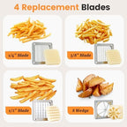 BIEAMA French Fry Cutter with 4 Blades, 1/4", 3/8", 1/2" & 8 Wedge - Image 3