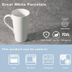 Buyajuju Large Coffee Mugs Set, 16 OZ Tall Coffee Cups with Handle,White Coffee Mugs Set of 4 for Coffee, Tea, Cocoa, Latte, Milk - Image 3