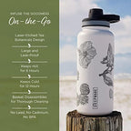 The Tea Spot Himalayan Tea Tumbler - Travel Bottle with Tea Infuser for Loose Leaf Tea or Iced Coffee - 32oz, White-Etched - Double-Walled Insulated Bottle - Keeps Drinks Hot & Cold for Hours - Image 3