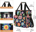 Beautiful Colored Flowers Coffee Maker Carring Bag Travel Carrying Storage Tote Bag Compatible with Keurig K-Mini or K-Mini Plus Portable Single Serve Coffee Brewer Case with Pockets for K-cup Pods - Image 2