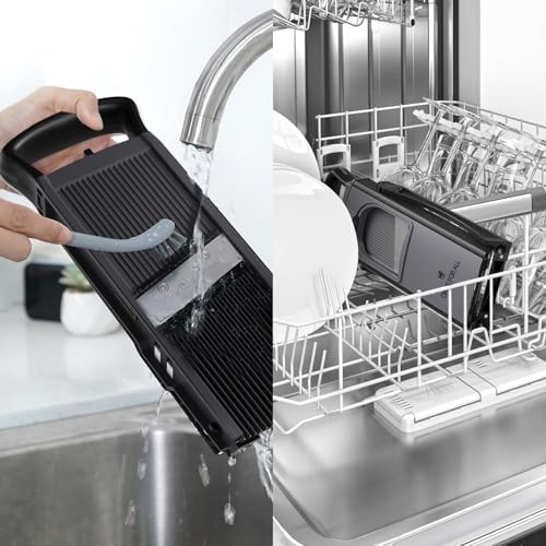 ONCE FOR ALL Safe Mandoline Slicer Plus with Peeler, Bigger Size, Black - Image 5