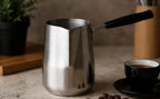 Stainless Steel Frothing Pitcher, 20.3 oz / 600 ml 304 Grade Milk Steaming Pitcher with Heat-Resistant Handle, Non Spill Spout, Milk and Coffee Warmer for Espresso, Latte Art - Image 3