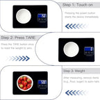 MegaWise Precision Food Scale, 33lb Waterproof Rechargeable Digital Kitchen Scale, 1g/0.04oz Precise Graduation, Weight Grams and Ounces for Cooking Baking, 5 Units Conversion, Tare Function (Black) - Image 4