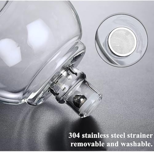 RORA Lazy Kungfu Glass Tea Set Semi Automatic Drip Rotating with Infuser Glass Teapot Set (6 cups) - Image 7