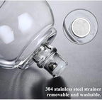 RORA Lazy Kungfu Glass Tea Set Semi Automatic Drip Rotating with Infuser Glass Teapot Set (6 cups) - Image 7