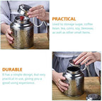 Tea Jars Storage Tea Jars Storage, Stainless Steel Tea Canister Silver Kitchen Food Storage Jars 100g Tea Tin Coffee Dispenser with Sealed Lids Airtight Loose Leaf Tea Container (Silver 14X10.5X6.5CM) - Image 3