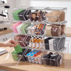 Yerliker 40 Pcs Stackable Storage Bins with Lids Organizer, Clear - Image 3