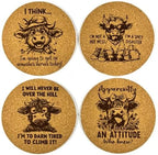 Sarcastic Animals Cork Coaster Set – 20 Pack of Laser Engrave Drink Coasters with Funny Sayings for Home, Office, Parties - Image 5