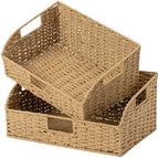 StorageWorks Pantry Basket for Organizing, Wicker Basket for Storage, 2Pack by StorageWorks
