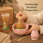 Ceramic Matcha Bowl Set with Bamboo Whisk, Complete 4-Piece Set in Box - Image 5
