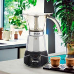 IMUSA 6 or 3 Cup Electric Espresso Maker with Cool-touch Handle, Silver - Image 5