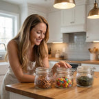 17oz Airtight Glass Jar with Lid, 6 Pack Clamp Lid Glass Storage Jars, Flip Top Food Storage Containers, Wide Mouth Thick Glass Jars for Yogurt Dessert Jam Sugar Snacks Pantry Kitchen Organization - Image 2
