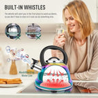 Tea Kettle, Kettle 3.7QT, Tea Pot Whistling 316 Stainless Steel, Tea Kettle Stovetop with Cool Folding Handle, Kettle Teapot Rainbow Induction for Boiling Water, Mirror Finish - Image 2