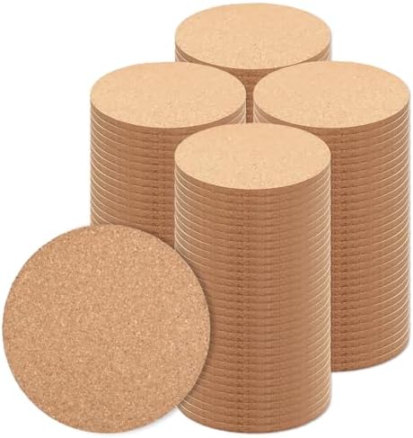 320 Pcs Cork Coasters Bulk 4 Inch Absorbent Cork Coasters DIY Blank Trivets for Dishes,Wine Glass,Kitchen,Office, Home Bar by LECEHIVO