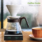 Digital Coffee Scale, Tiny Espresso Scale with Timer, 3KG 0.1g LED Touch Screen Precise Auto Timing Rechargeable Pour Over Coffee Scale for Home Kitchen - Image 3